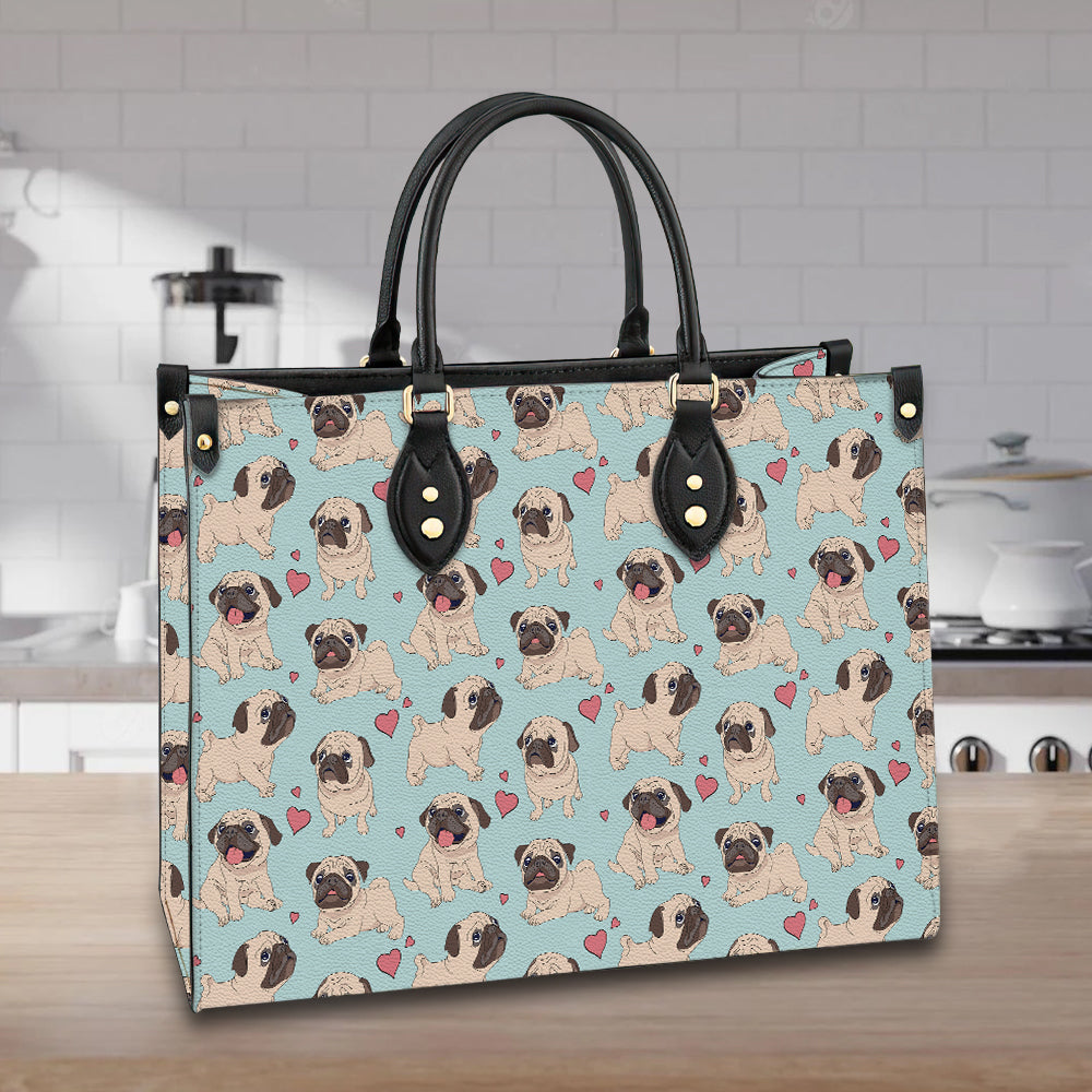 litzzy Personalized Pug Dog Purse Leather Bag Handbag For Women leather bag   