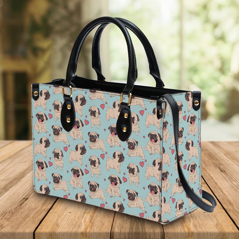 litzzy Personalized Pug Dog Purse Leather Bag Handbag For Women leather bag   