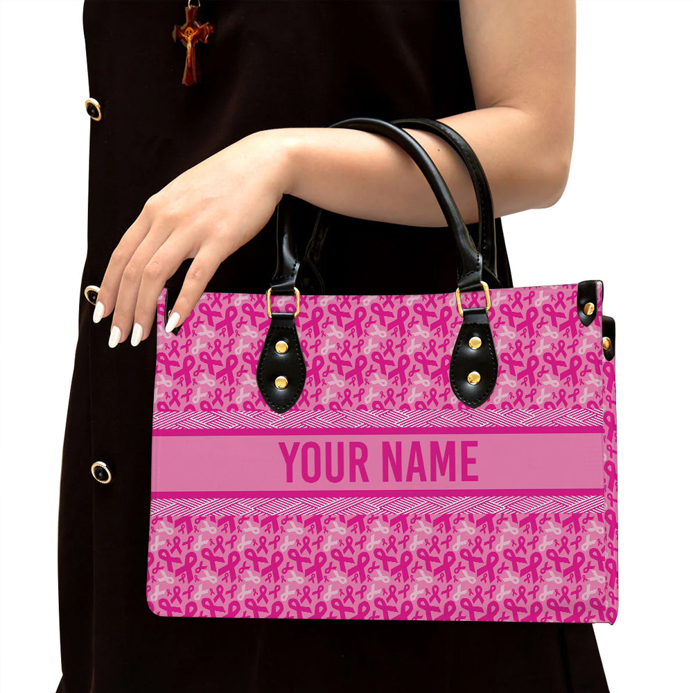 litzzy Personalized Breast Cancer Pink Purse Leather Bag Handbag For Women leather bag Black  