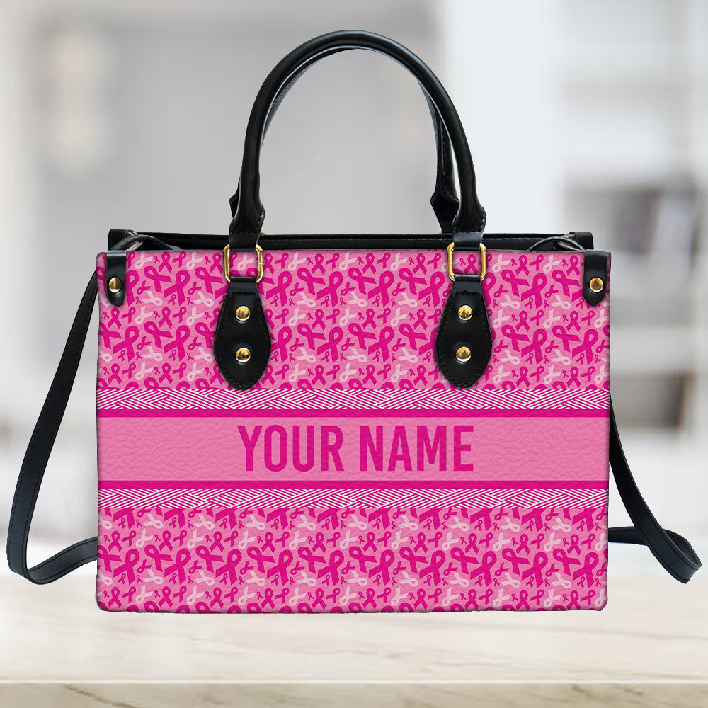 litzzy Personalized Breast Cancer Pink Purse Leather Bag Handbag For Women leather bag   