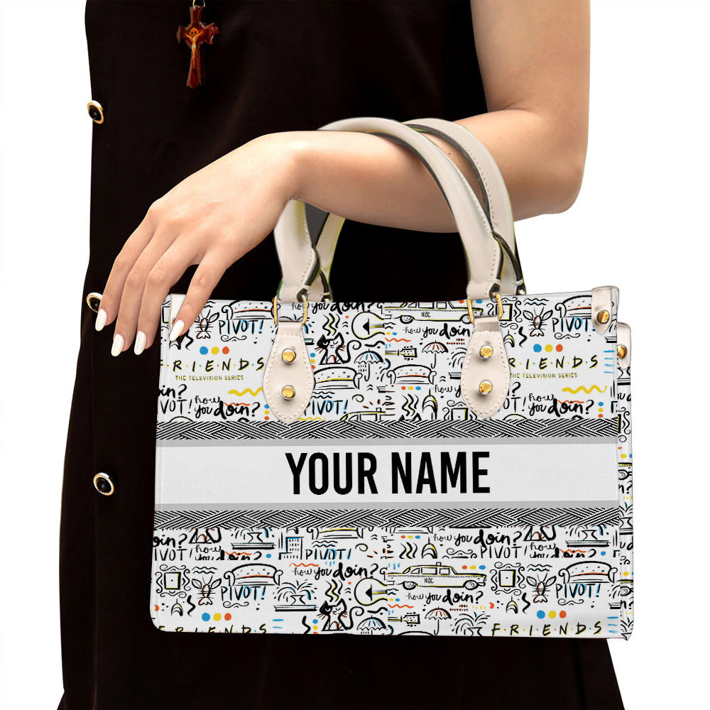 litzzy Personalized Friends TV Series Purse Leather Handbag Bag For Women leather bag White  