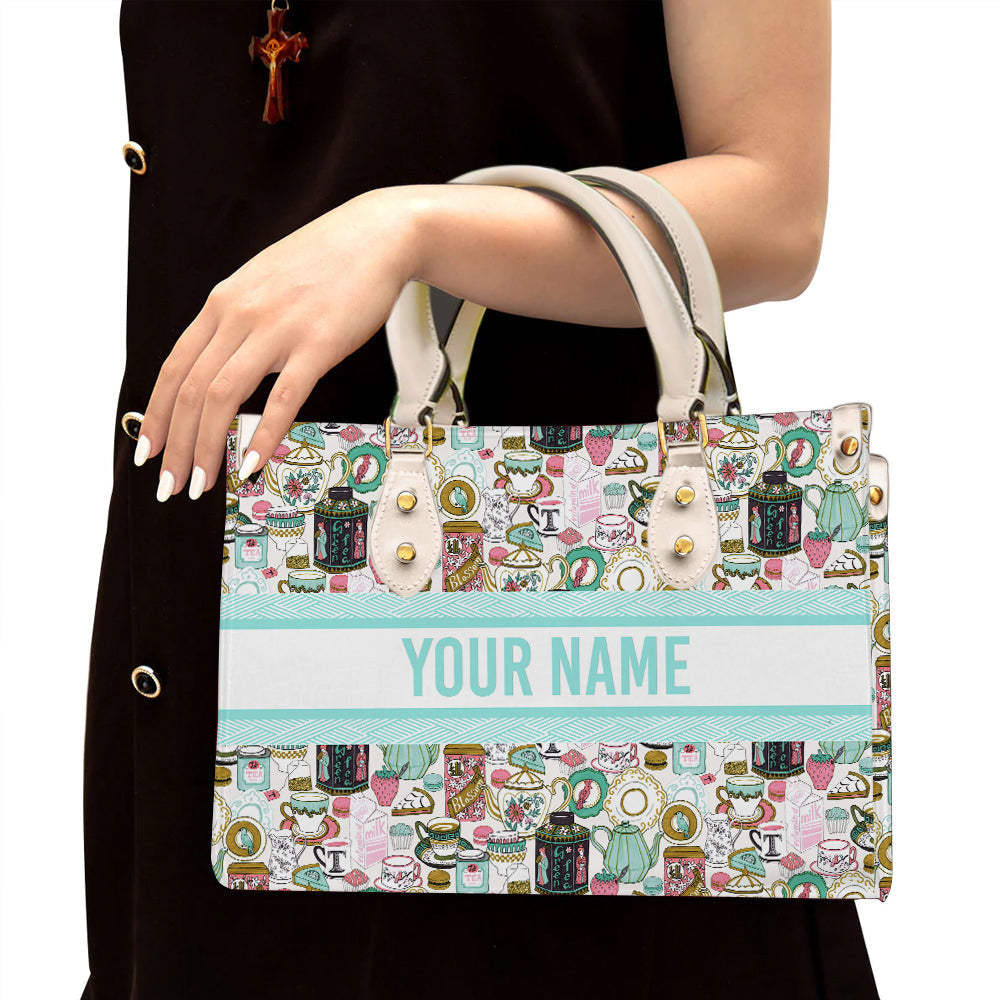 litzzy Personalized Tea Purse Leather Bag Handbag For Women leather bag White  
