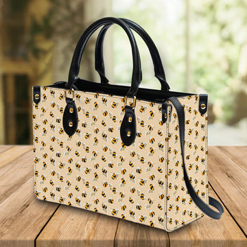 litzzy Personalized Bee Flower Leather Bag Handbag For Women leather bag   