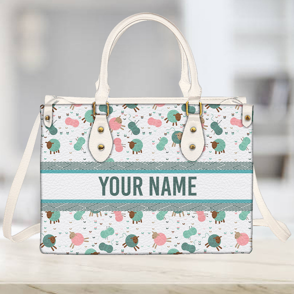litzzy Personalized Knitting Purse Leather Bag Handbag For Women leather bag   
