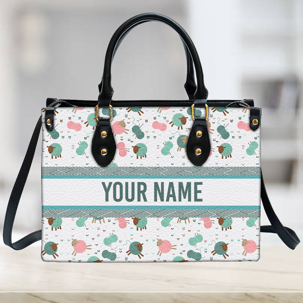litzzy Personalized Knitting Purse Leather Bag Handbag For Women leather bag   