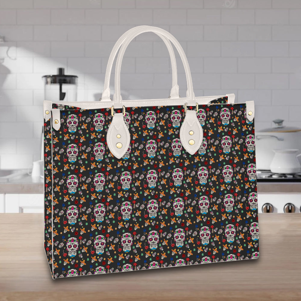 litzzy Personalized Sugar Skull Purse Leather Bag Handbag For Women leather bag   