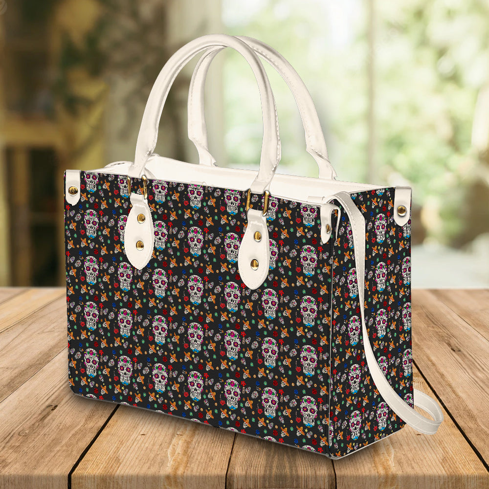 litzzy Personalized Sugar Skull Purse Leather Bag Handbag For Women leather bag   