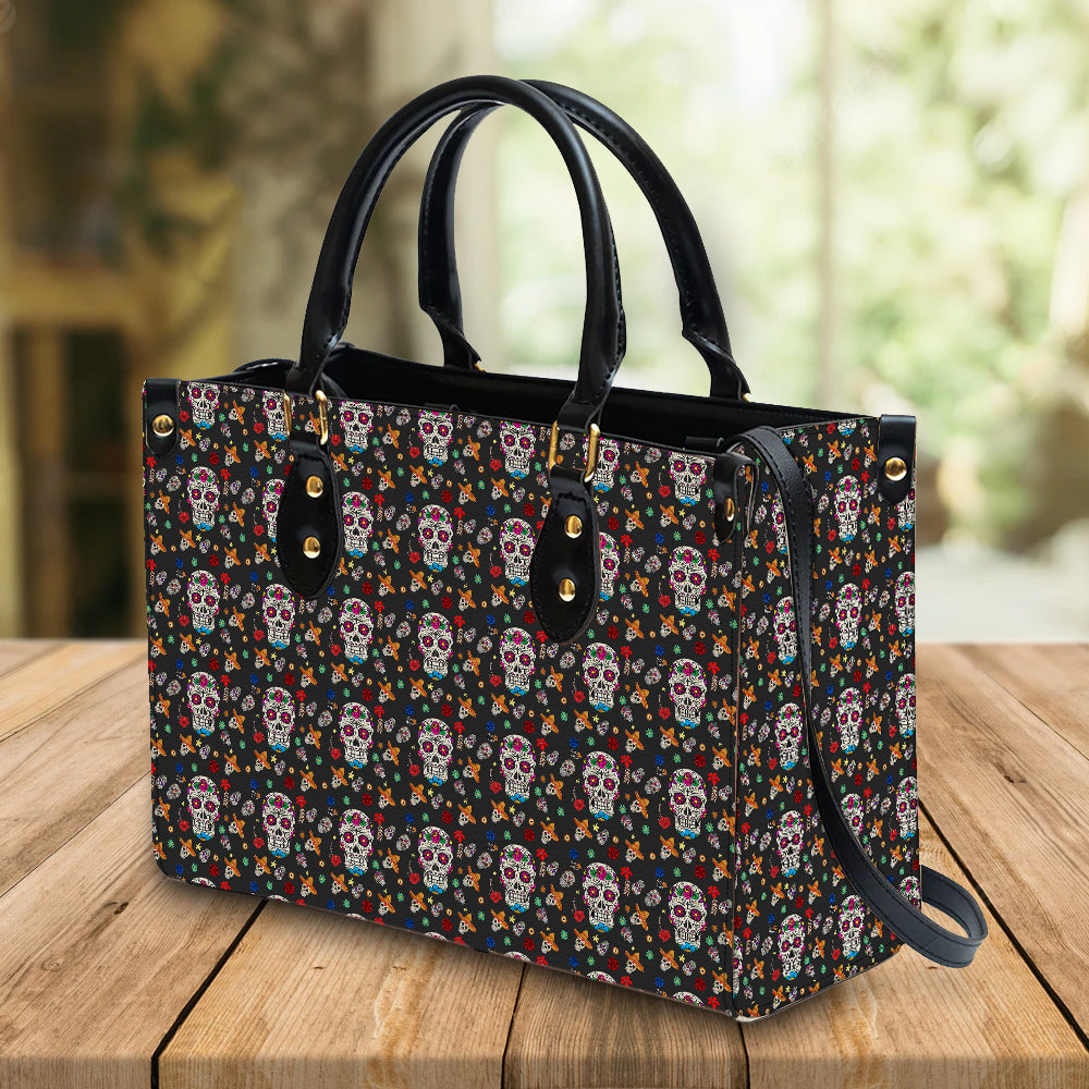 litzzy Personalized Sugar Skull Purse Leather Bag Handbag For Women leather bag   