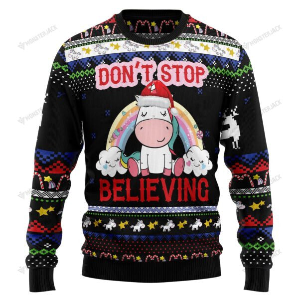 litzzy UnicornSweater013 | Unicorn Believing Christmas – Ugly Christmas Sweatshirt - Best Gift For Christmas, Noel Malalan - Christmas Signature sweater Ugly Sweaters Adult Size S 