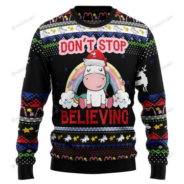 litzzy UnicornSweater013 | Unicorn Believing Christmas – Ugly Christmas Sweatshirt - Best Gift For Christmas, Noel Malalan - Christmas Signature sweater Ugly Sweaters Adult Size S 