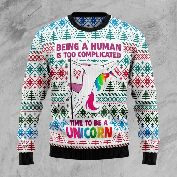 litzzy UnicornSweater002 | Be A Unicorn – Ugly Christmas Sweatshirt - Best Gift For Christmas, Noel Malalan - Christmas Signature sweater Ugly Sweaters Adult Size S 