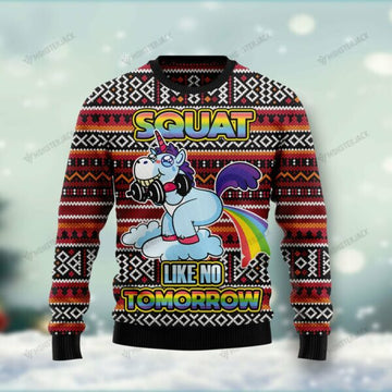 litzzy UnicornSweater006 | Unicorn Squat Like No Tomorrow – Ugly Christmas Sweatshirt - Best Gift For Christmas, Noel Malalan - Christmas Signature sweater Ugly Sweaters Adult Size S 