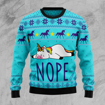 litzzy UnicornSweater010 | Unicorn Nope – Ugly Christmas Sweatshirt - Best Gift For Christmas, Noel Malalan - Christmas Signature sweater Ugly Sweaters Adult Size S 