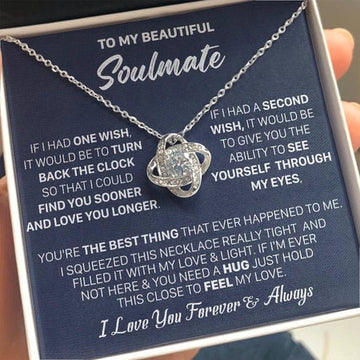 litzzy To My Beautiful Soulmate Necklace - Gift Find You Sooner And Love You Longer - Litzzy Love Knot Necklace - Gifts For My Wife, Girlfriend Jewelry Love Knot Necklace STANDARD BOX 