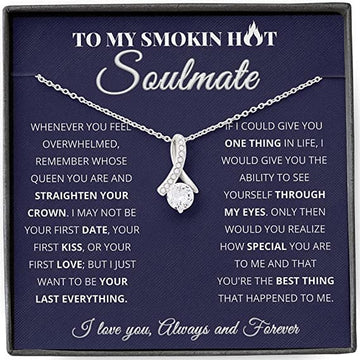 litzzy To My Smokin Hot Soulmate Necklace, Gift for Her Romantic, Girlfriend Gifts Jewelry Alluring Beauty Necklace Standard Box 