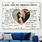 litzzy You Are My Missing Piece, Personalized Custom Couple Photo Wall Art for Husband and Wife Canvas Wall Art Style 1 11"x14" 