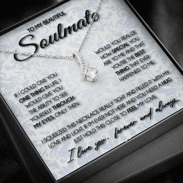 litzzy To My Beautiful Soulmate - I Love You Necklace - Gift for Wife, Girlfriend, Anniversary Gift, Birthday Gifts Jewelry   