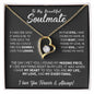 litzzy To My Beautiful Soulmate - Necklace Gift for Wife From Loving Husband - Missing Piece Birthday Gift Jewelry LOVE KNOT NECKLACE 18K GOLD STANDARD BOX 