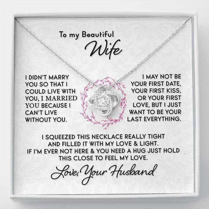 litzzy To My Beautiful Soulmate Necklace Gift - Find You Sooner And Love You Longer - Love Knot Necklace Gift For Wife, Girlfriend Jewelry Style 2 Two-Toned Gift Box 
