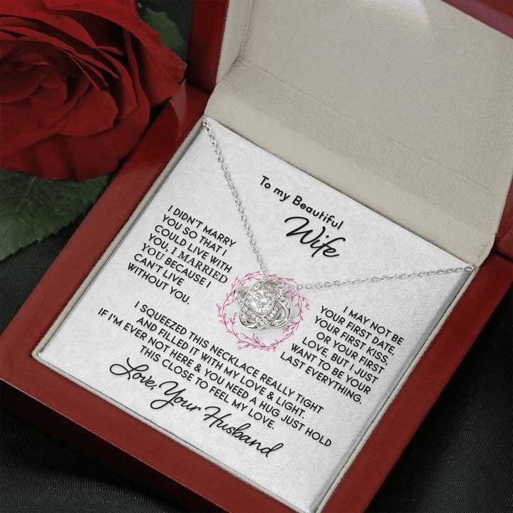 litzzy To My Beautiful Soulmate Necklace Gift - Find You Sooner And Love You Longer - Love Knot Necklace Gift For Wife, Girlfriend Jewelry Style 2 Mahogany Style Luxury Gift Box (w/LED) 