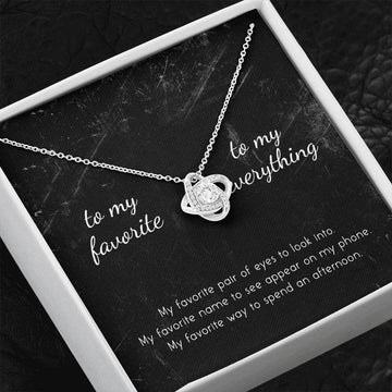 litzzy To My Favorite - To My Everything Love Knot Necklace - Necklace Gift For Wife, Girlfriend Jewelry Love Knot Necklace STANDARD BOX 