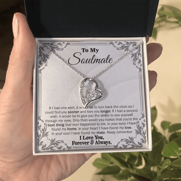 litzzy To My Soulmate - Forever Love Necklace I Love You Forever And Always - Gift For Her, For Wife Valentine's Day Gifts Jewelry FOREVER LOVE NECKLACE 14K WHITE GOLD STANDARD BOX 