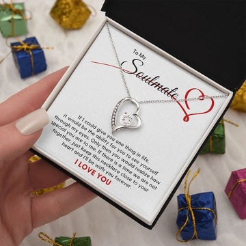 litzzy To My Soulmate - Forever Love Necklace I Love You Forever And Always  - Gift for Soulmate Necklace Valentine's Day Gifts Jewelry LOVE KNOT NECKLACE 14K WHITE GOLD STANDARD BOX 