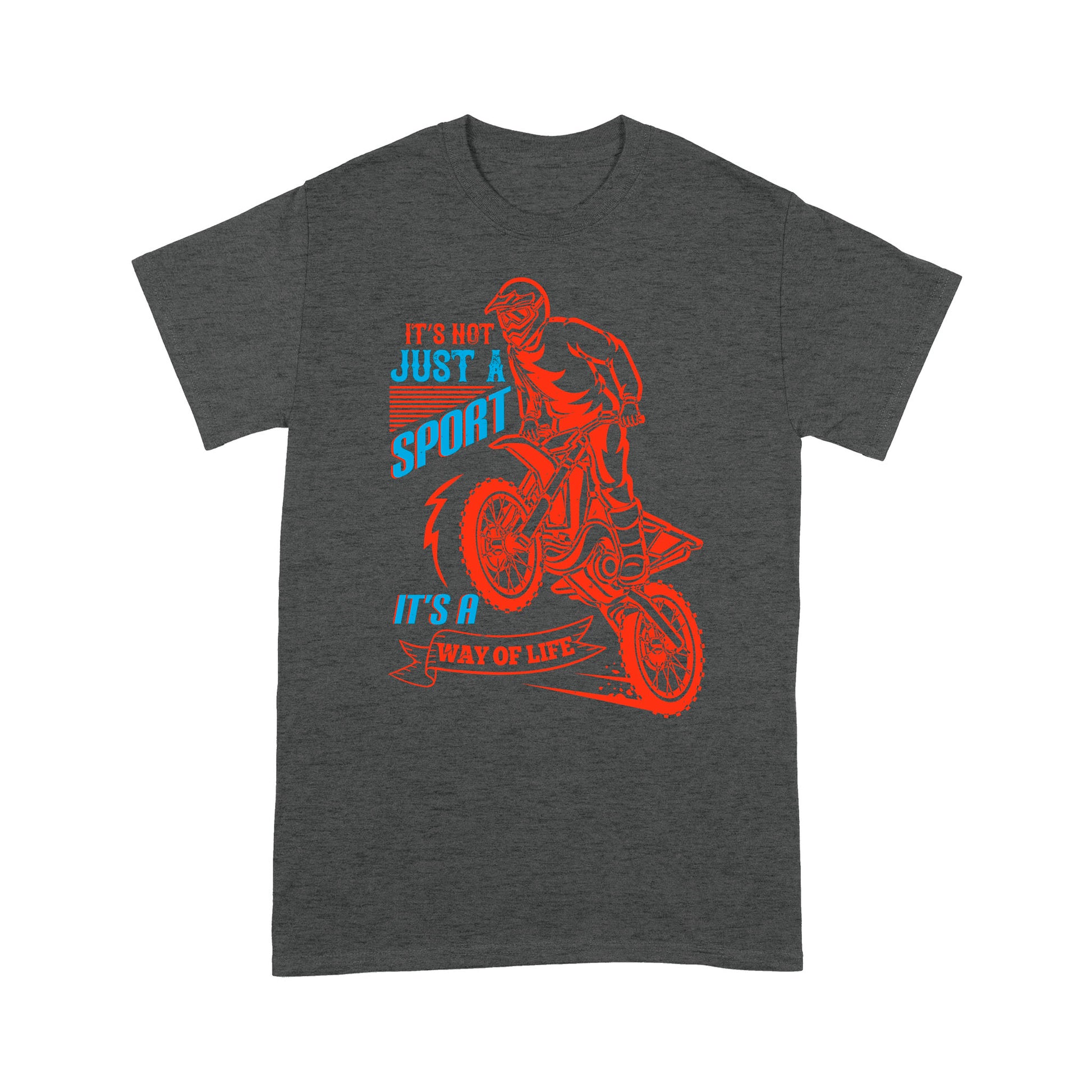litzzy It's Not Just A Sport, It’s A Way Of Life- Motorcycle T-Shirt | Made in US T-Shirt S Dark Heather Grey 