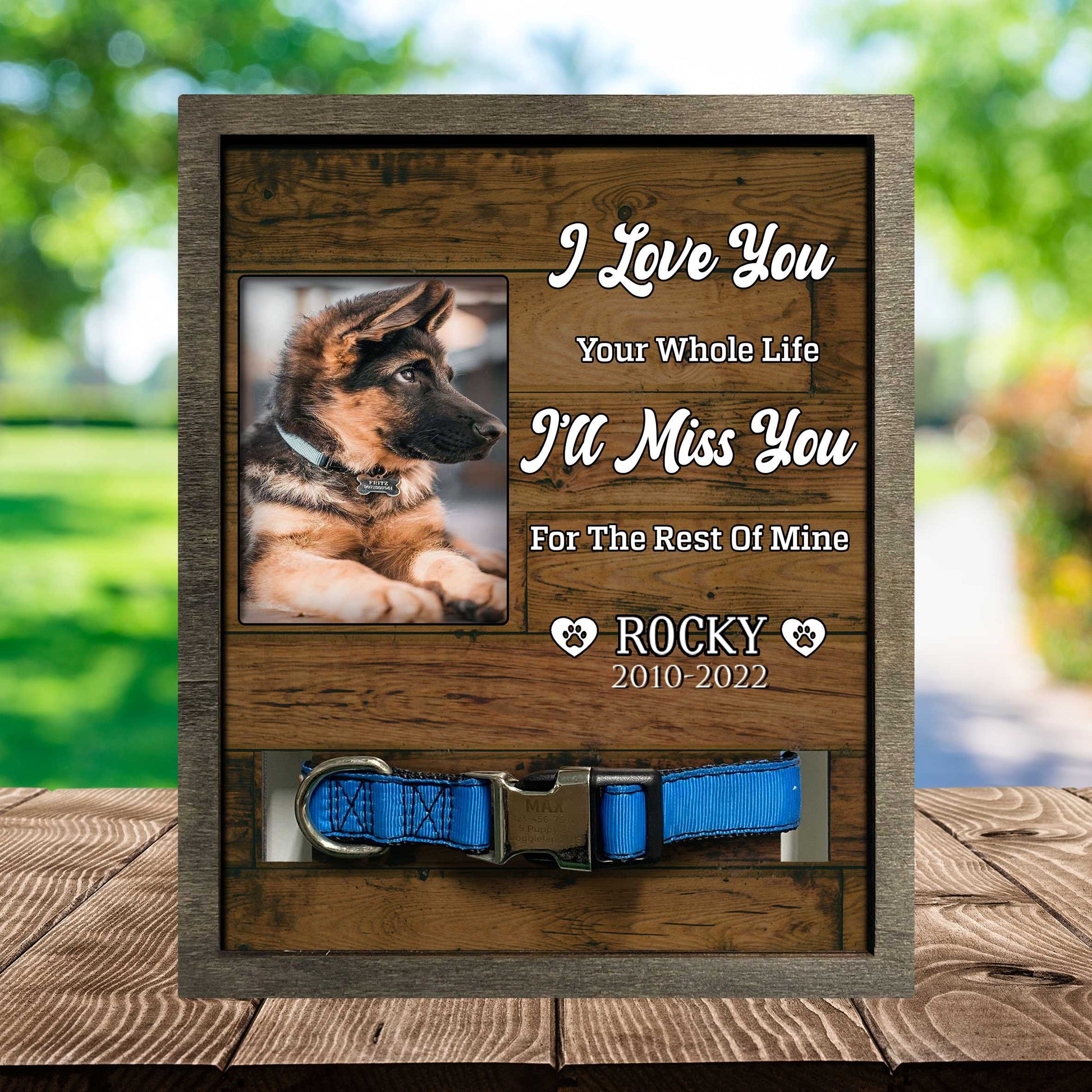 litzzy Custom Picture Frame For Loss Of Dog German Shepherd, Dog Death Sympathy Gifts Pet Picture Frame Style 1 8.7 x 10.6 