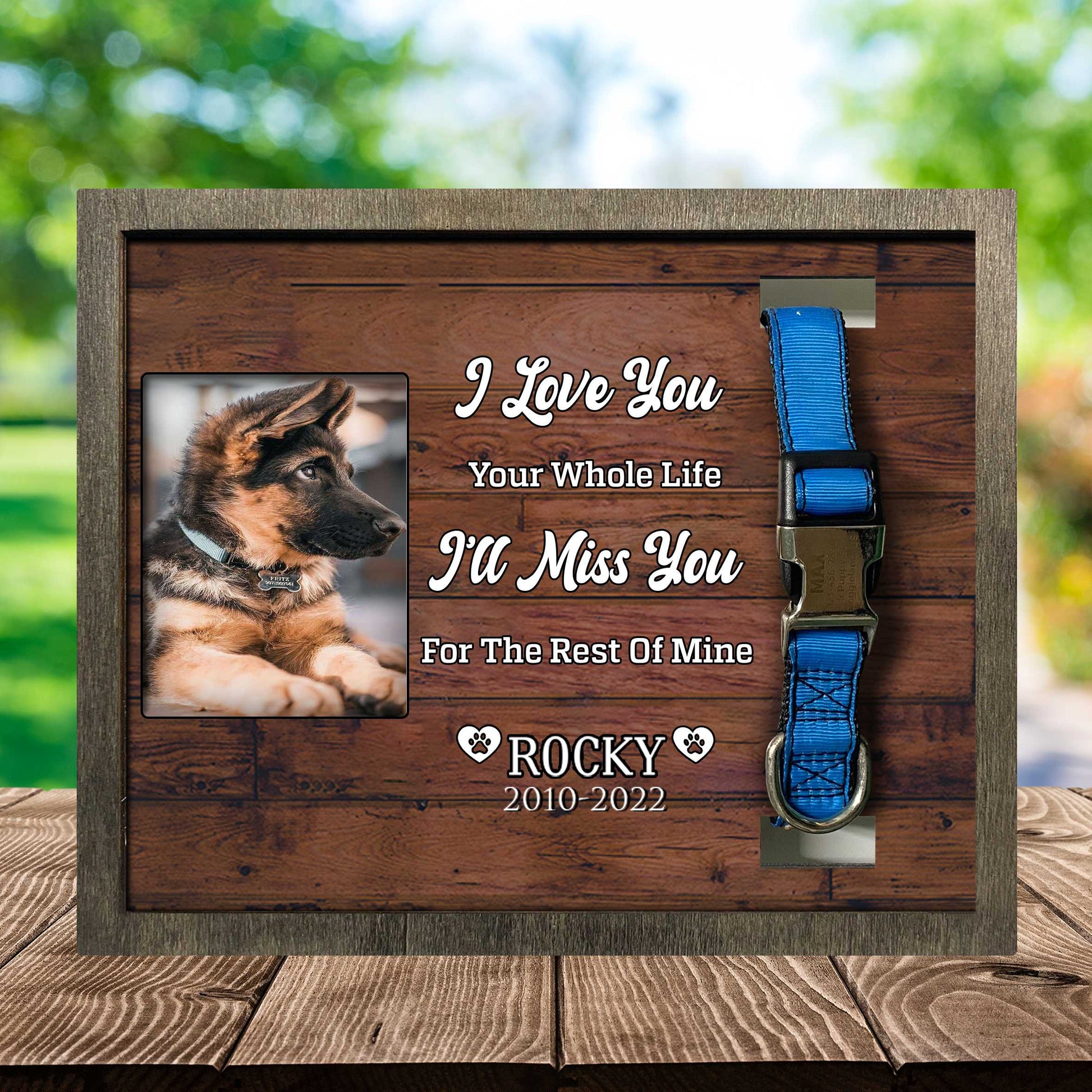 litzzy Custom Picture Frame For Loss Of Dog German Shepherd, Dog Death Sympathy Gifts Pet Picture Frame Style 1 10.6 x 8.7 