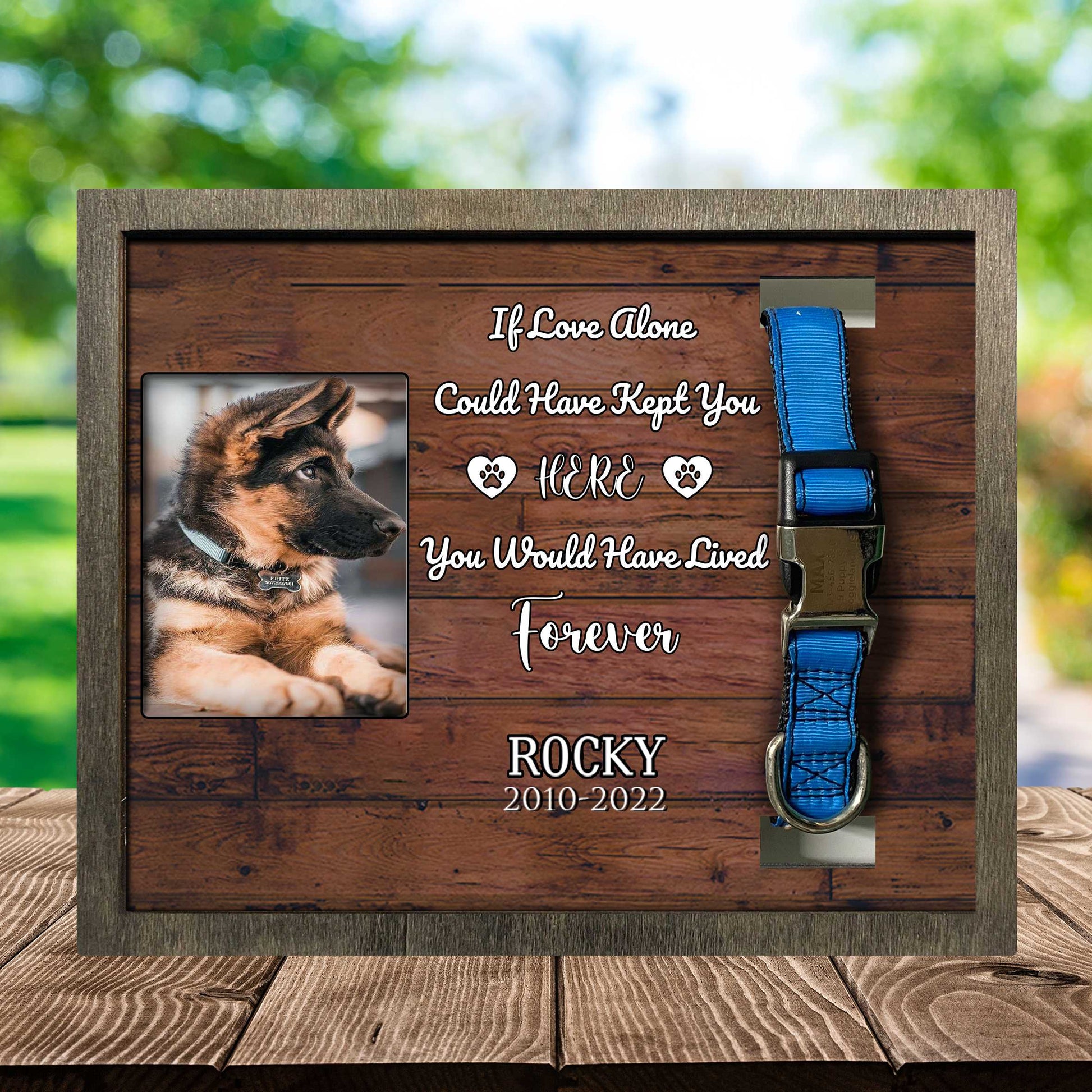 litzzy Custom Picture Frame For Loss Of Dog German Shepherd, Dog Death Sympathy Gifts Pet Picture Frame Style 2 10.6 x 8.7 