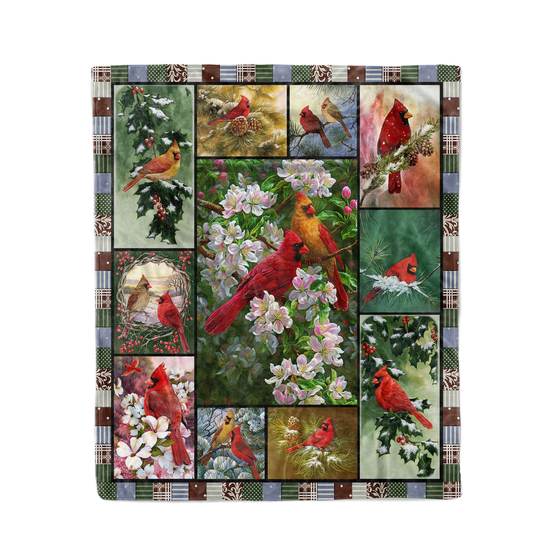 litzzy Cardinal Birds Fleece Blanket HST1910264 Fleece Blanket   