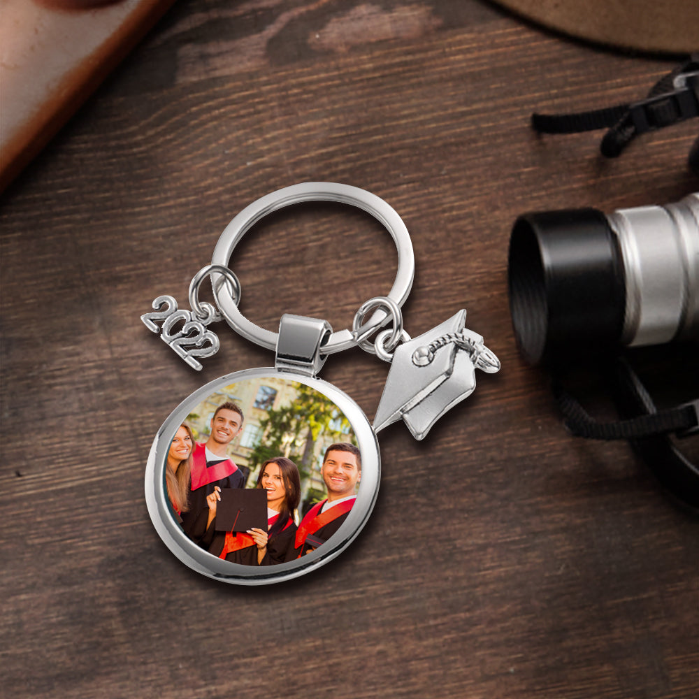 litzzy Personalized Photo Keychain Graduation Keepsake Gift for Graduates Keychain   