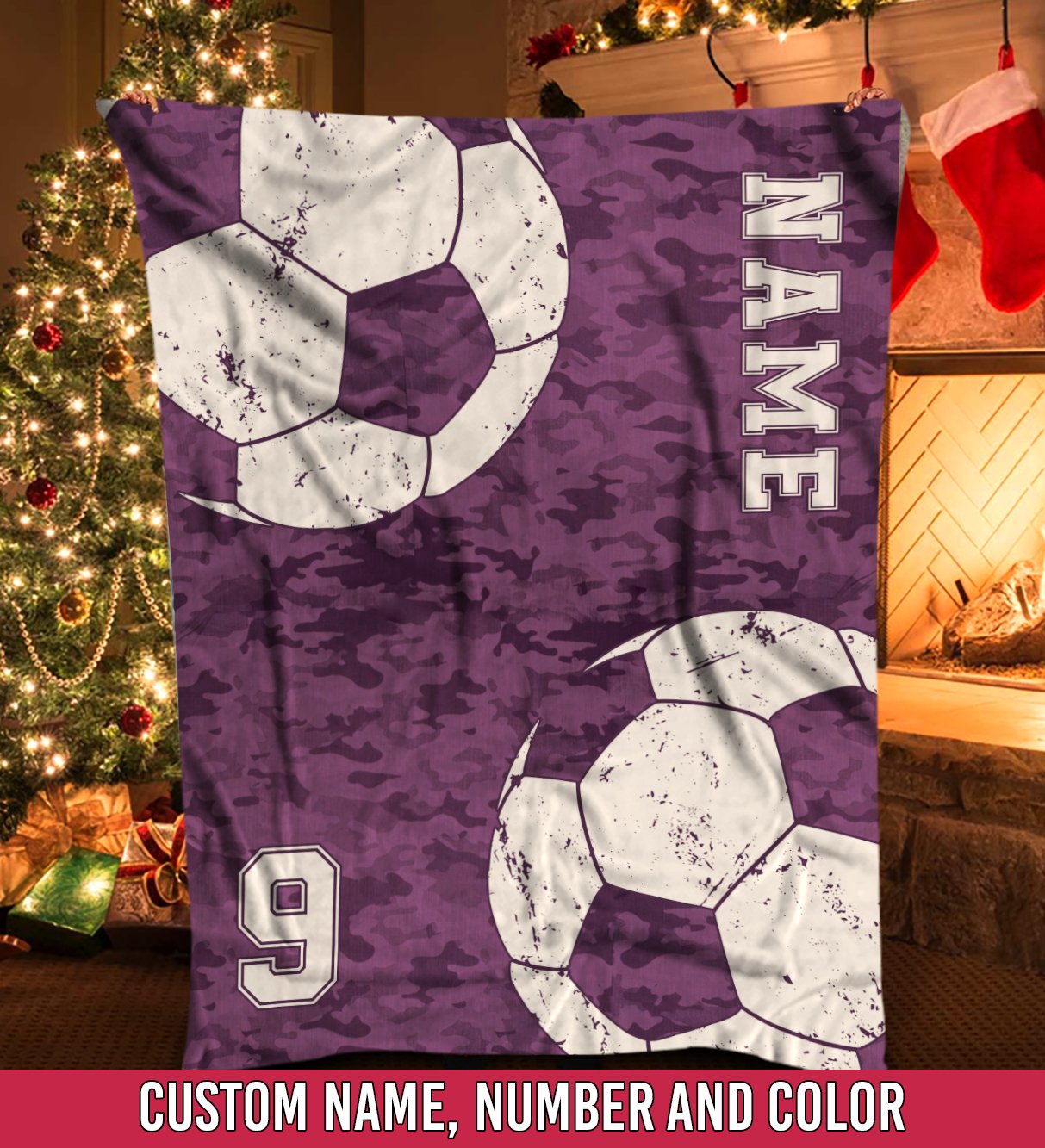 litzzy Personalized Soccer Camouflage Collection Fleece Blanket - Tlnh0911202 Quilt Blanket   
