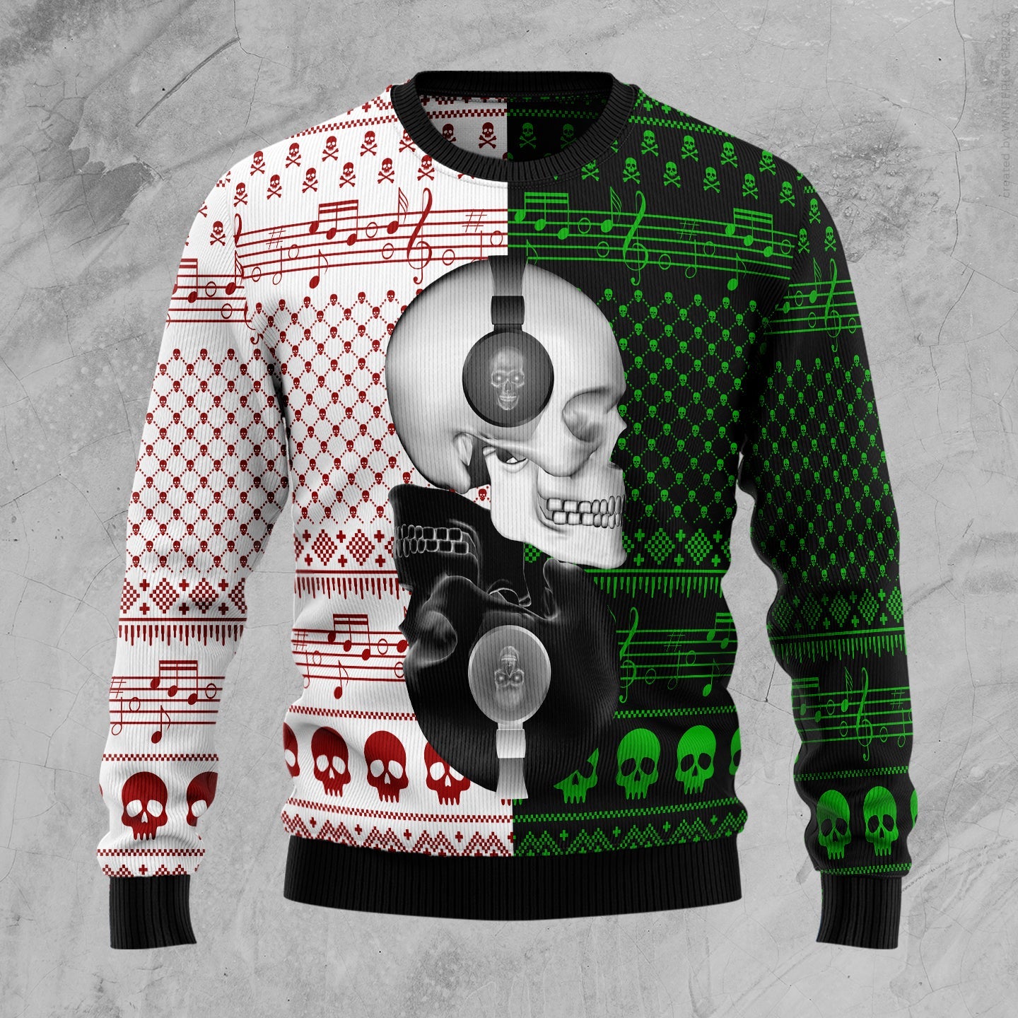 litzzy Skull Yinyang D2610 Ugly Christmas Sweater -  Best Gift For Christmas, Noel Malalan - Christmas Signature sweater   