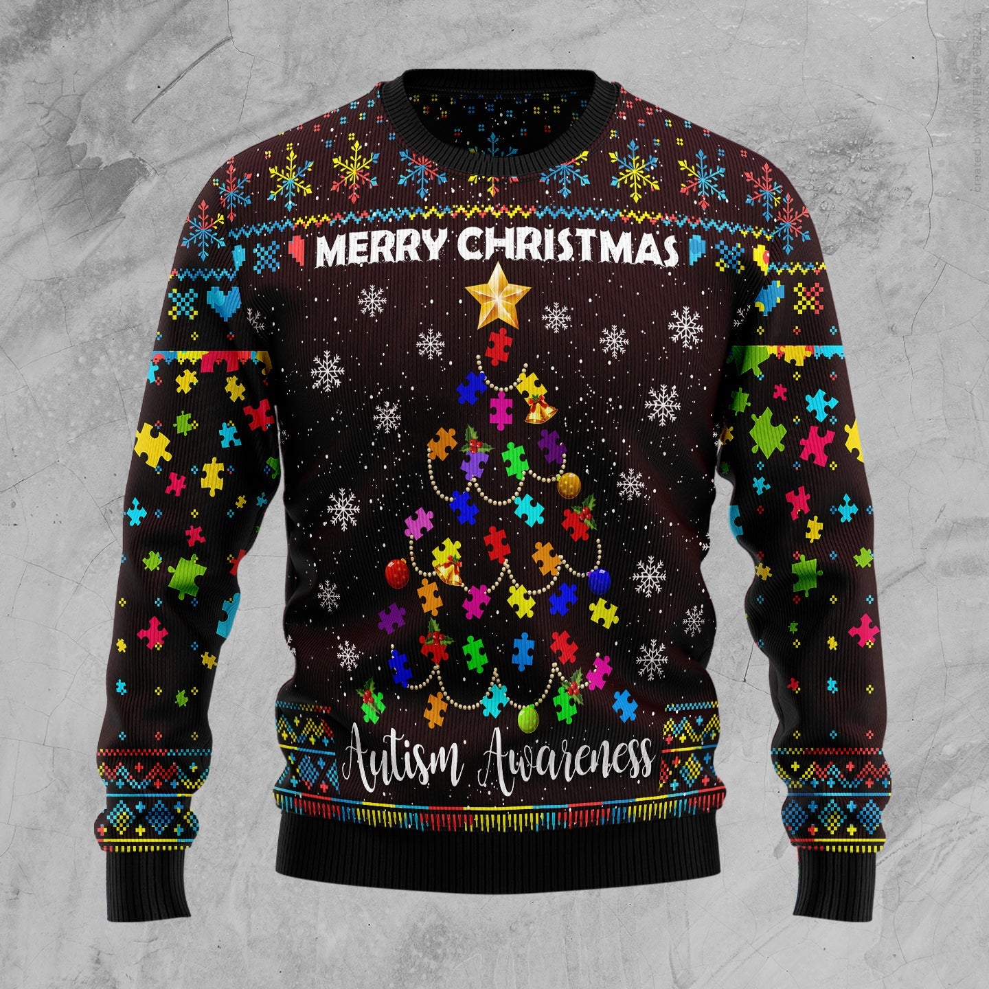 litzzy Christmas Tree Autism Awareness TG51026 Ugly Christmas Sweater -  Best Gift For Christmas, Noel Malalan - Christmas Signature sweater   