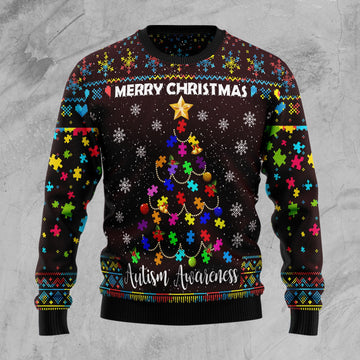 litzzy Christmas Tree Autism Awareness TG51026 Ugly Christmas Sweater -  Best Gift For Christmas, Noel Malalan - Christmas Signature sweater   