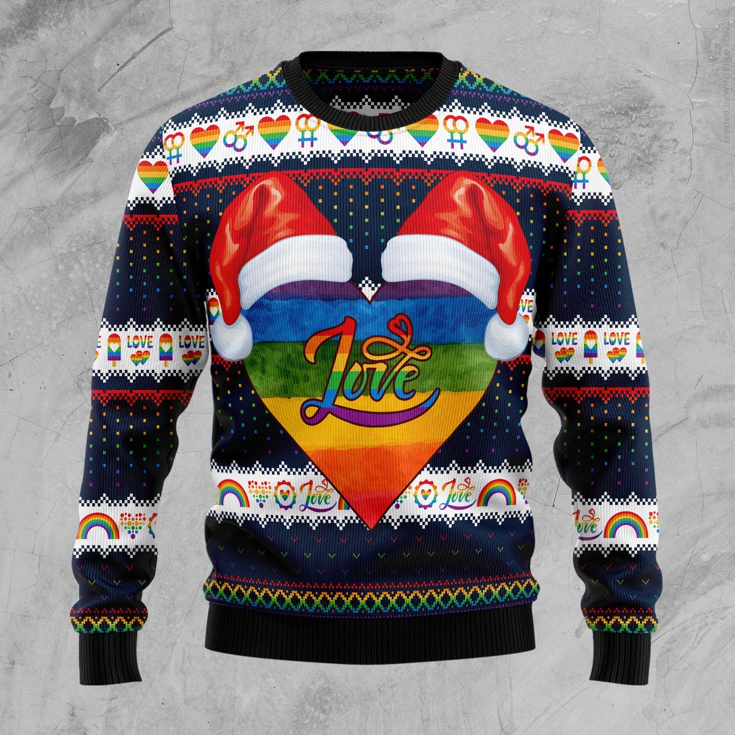 litzzy LGBT Heart D2610 Ugly Christmas Sweater -  Best Gift For Christmas, Noel Malalan - Christmas Signature sweater   