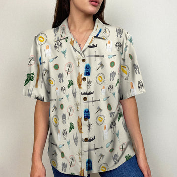 litzzy LOTR Pattern Hawaiian Shirt - Cartoon Style Hawaiian Shirt For Men, Woman, Litzzy Aloha Shirt Hawaiian Shirt   