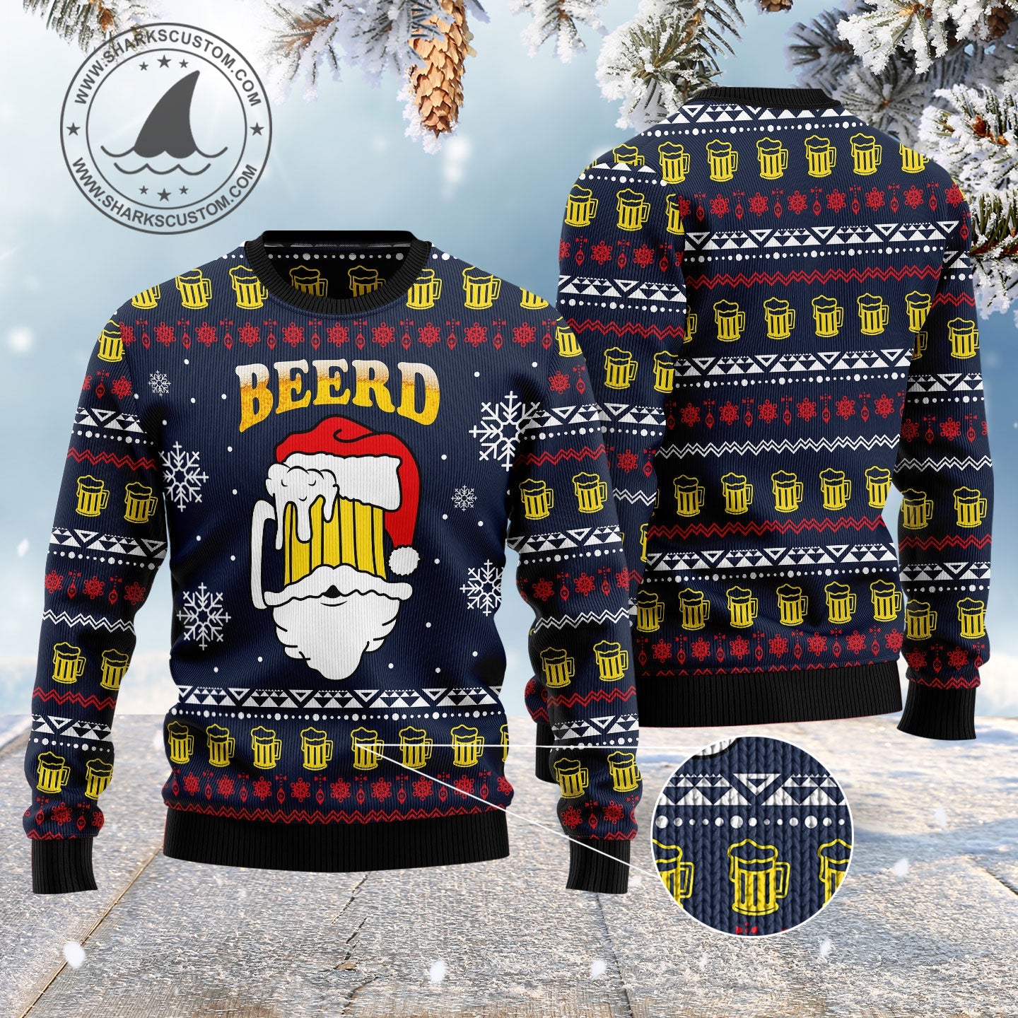litzzy Santa Beerd HZ101520 Ugly Christmas Sweater -  Best Gift For Christmas, Noel Malalan - Christmas Signature sweater   
