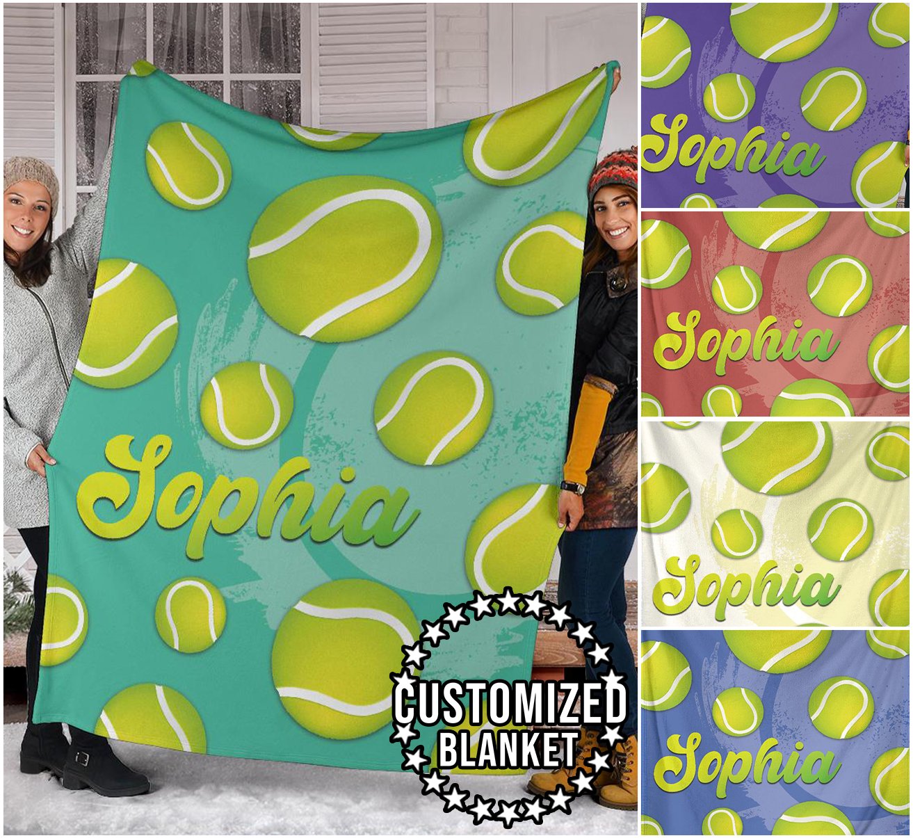 litzzy Personalized Tennis Fleece Blanket - Latg2311202 Quilt Blanket   