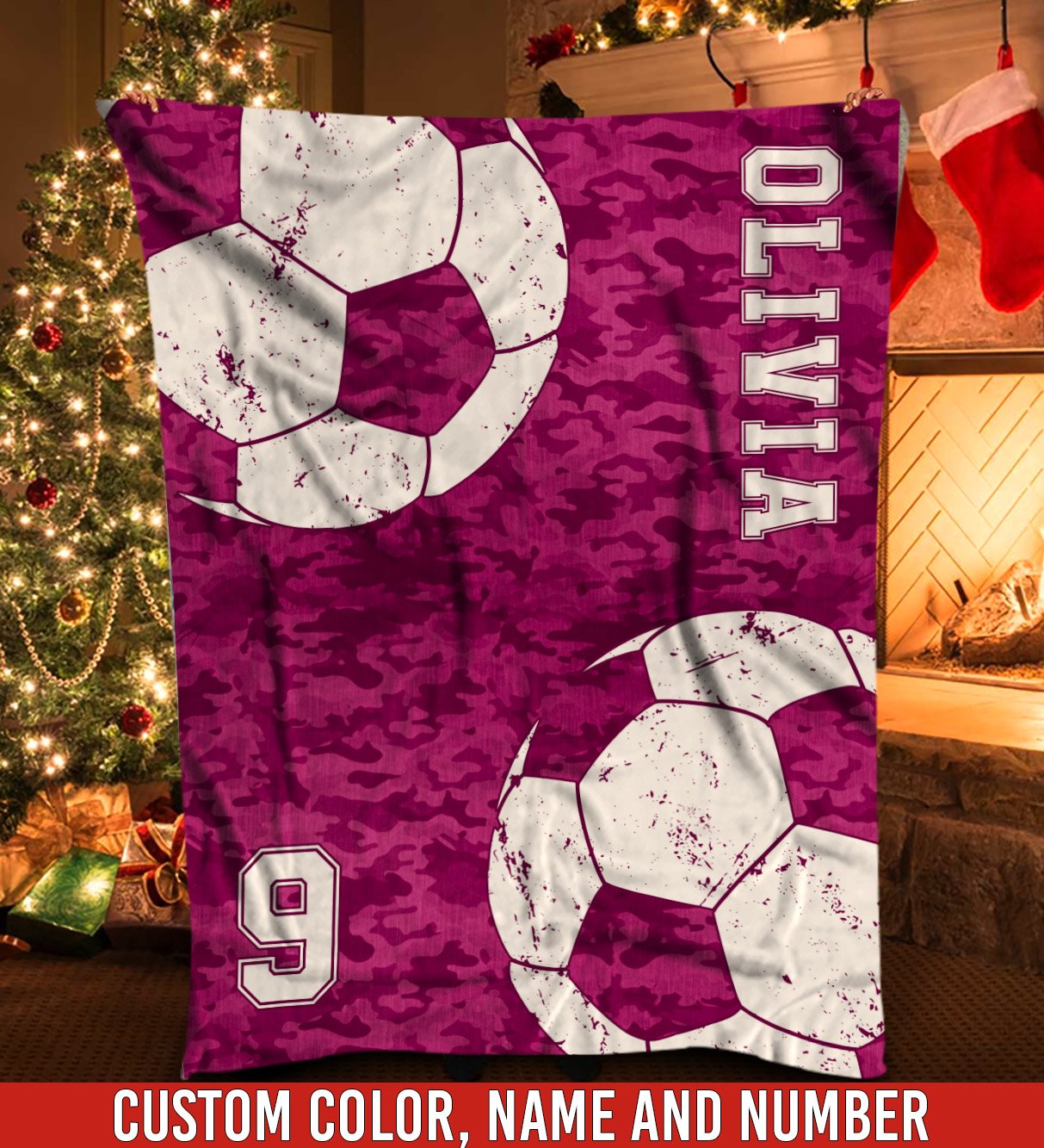 litzzy Personalized Soccer Camouflage Collection Fleece Blanket - Tlnh0911202 Quilt Blanket   