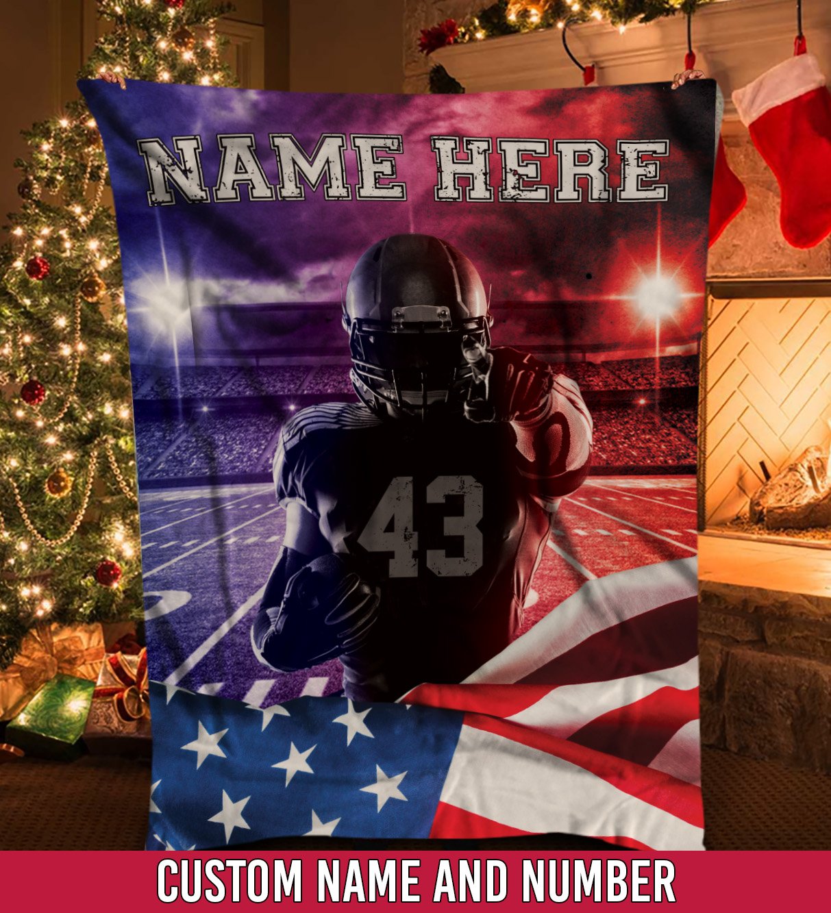 litzzy Personalized American Football Player Fleece Blanket - Tlnh012201 Quilt Blanket 50x60  