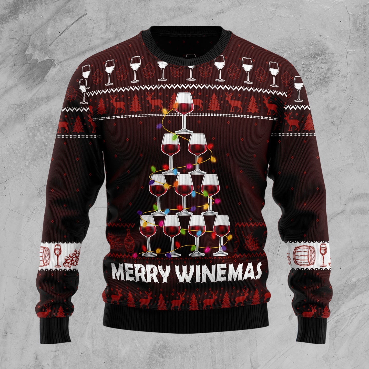 litzzy Merry Winemas D1410 Ugly Christmas Sweater -  Best Gift For Christmas, Noel Malalan - Christmas Signature sweater   