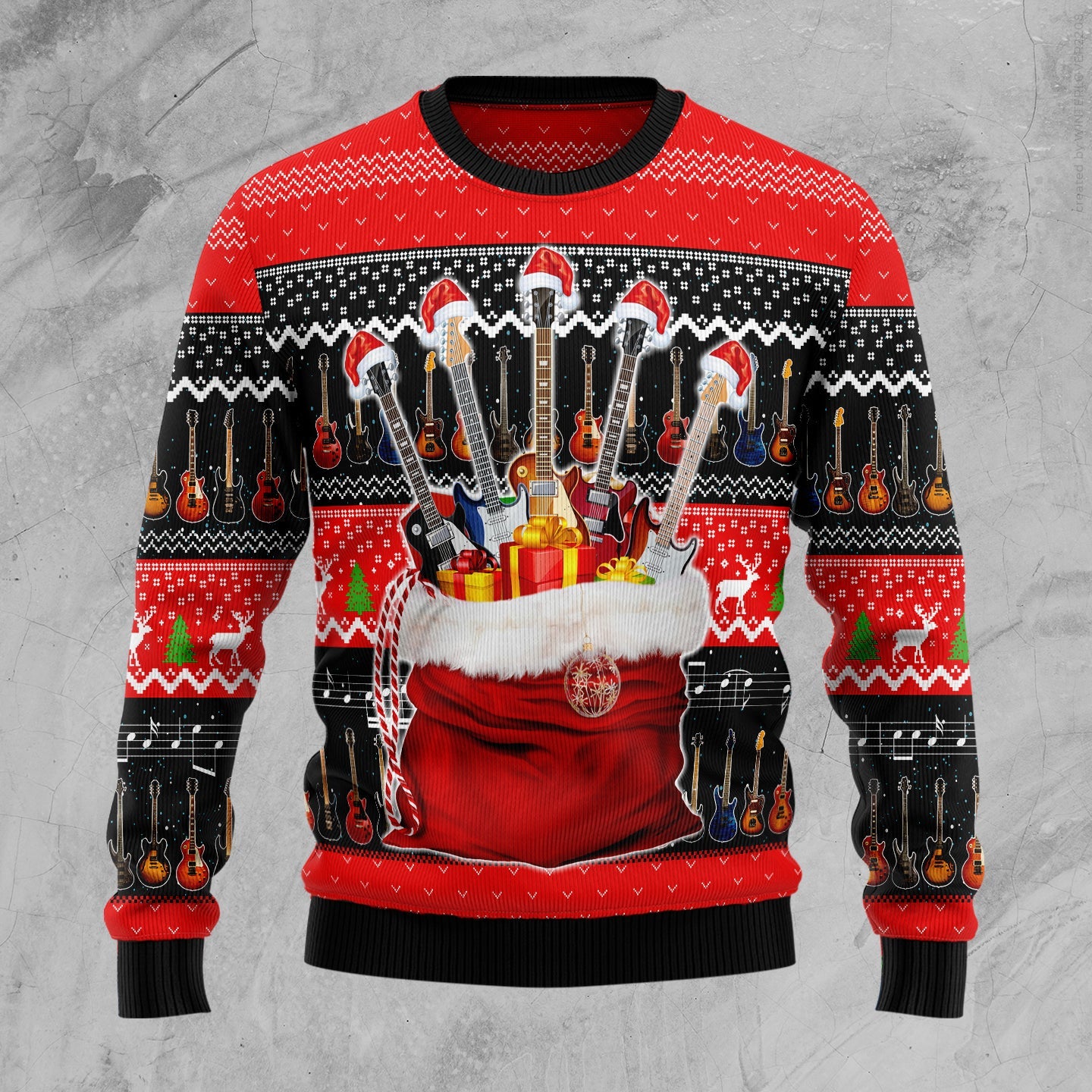 litzzy Guitar Xmas D2610 Ugly Christmas Sweater -  Best Gift For Christmas, Noel Malalan - Christmas Signature sweater   
