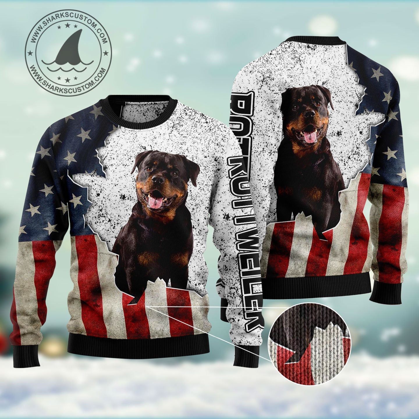 litzzy American Rottweiler HT102209 Ugly Christmas Sweater -  Best Gift For Christmas, Noel Malalan - Christmas Signature sweater   