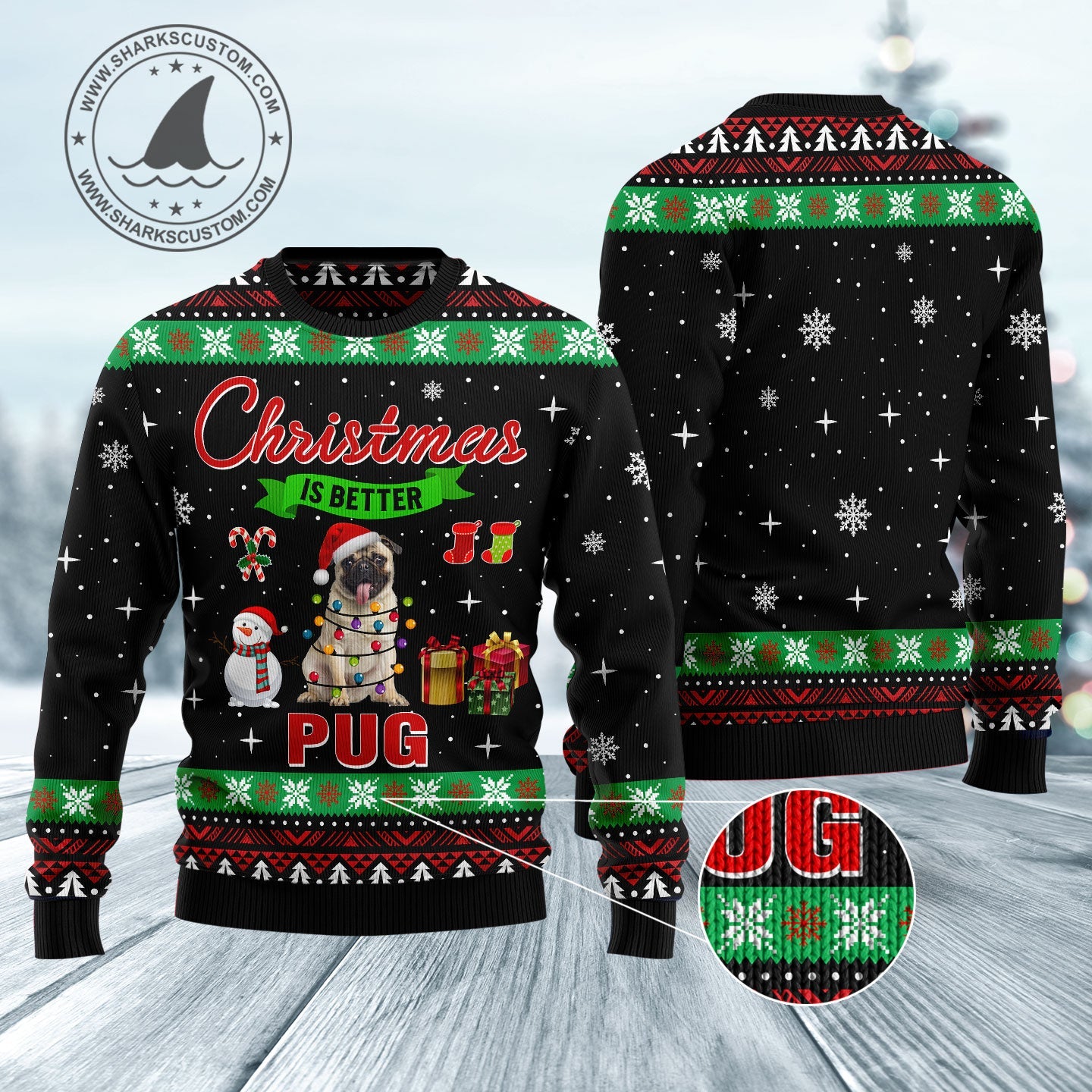 litzzy Christmas is better with Pug HT061124 Ugly Christmas Sweater -  Best Gift For Christmas, Noel Malalan - Christmas Signature sweater   