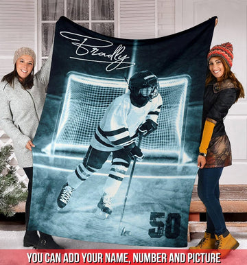 litzzy Personalized Hockey Scratch Background - Ri0911202Ki Quilt Blanket 50x60  