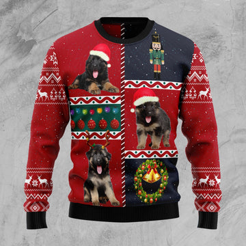 litzzy German Shepherd Vintage D2610 Ugly Christmas Sweater -  Best Gift For Christmas, Noel Malalan - Christmas Signature sweater   