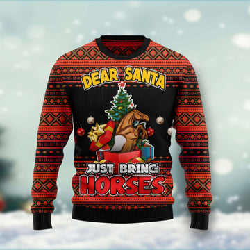 litzzy Dear Santa Just Bring Horses HT102102 Ugly Christmas Sweater -  Best Gift For Christmas, Noel Malalan - Christmas Signature sweater   